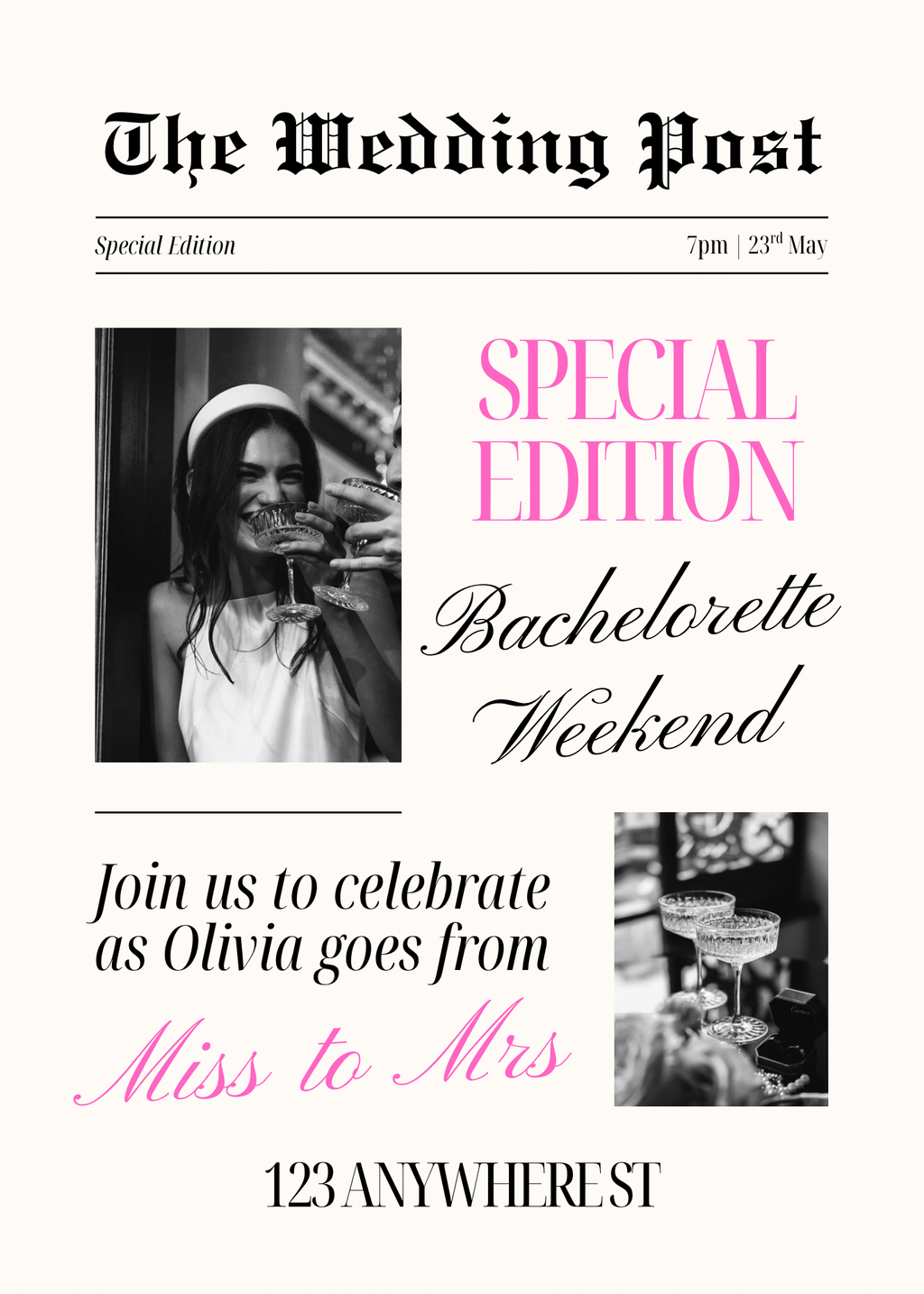 The Wedding Post Bachelorette Weekend Invitation