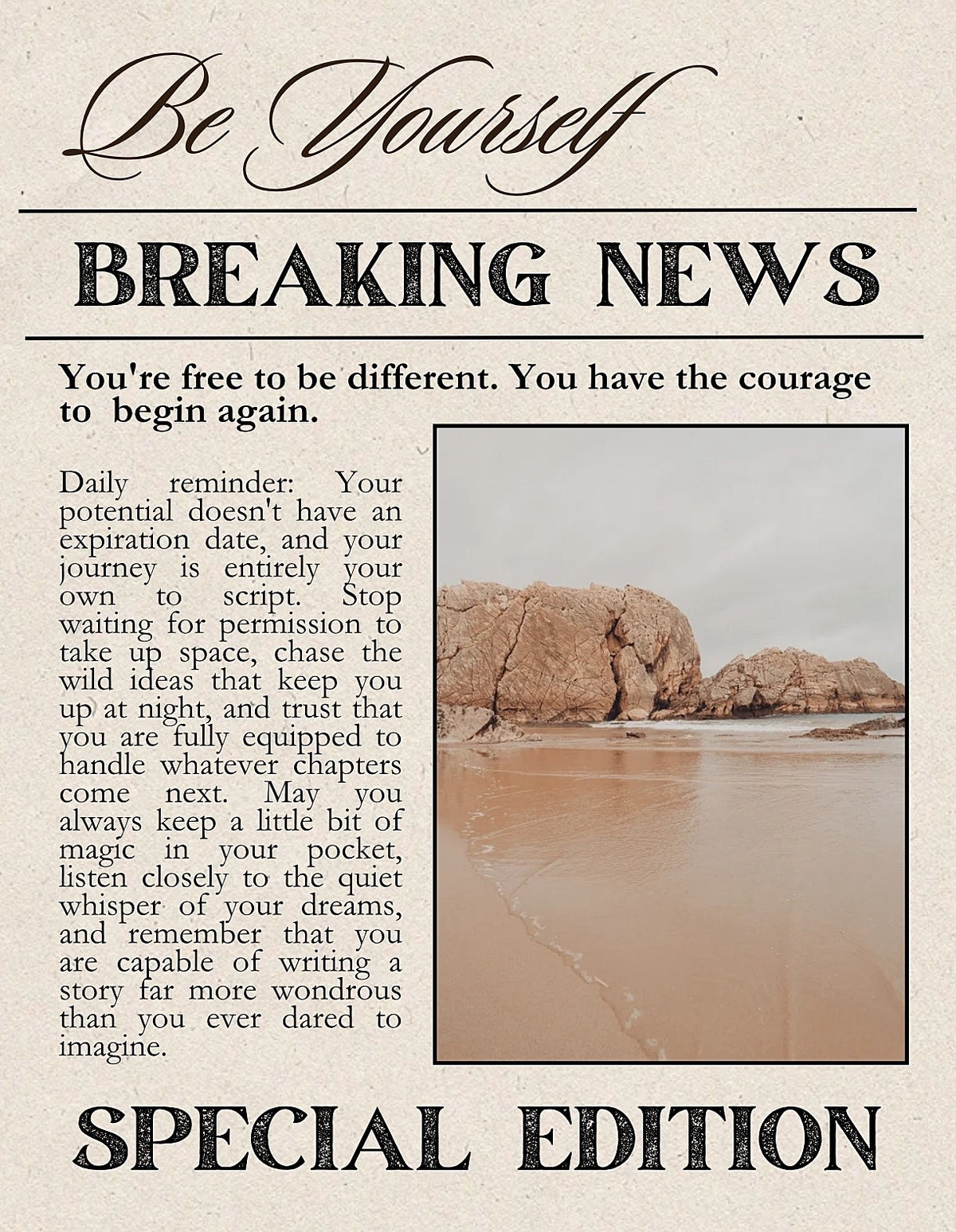 The Daily Reminder Vintage Newspaper Poster