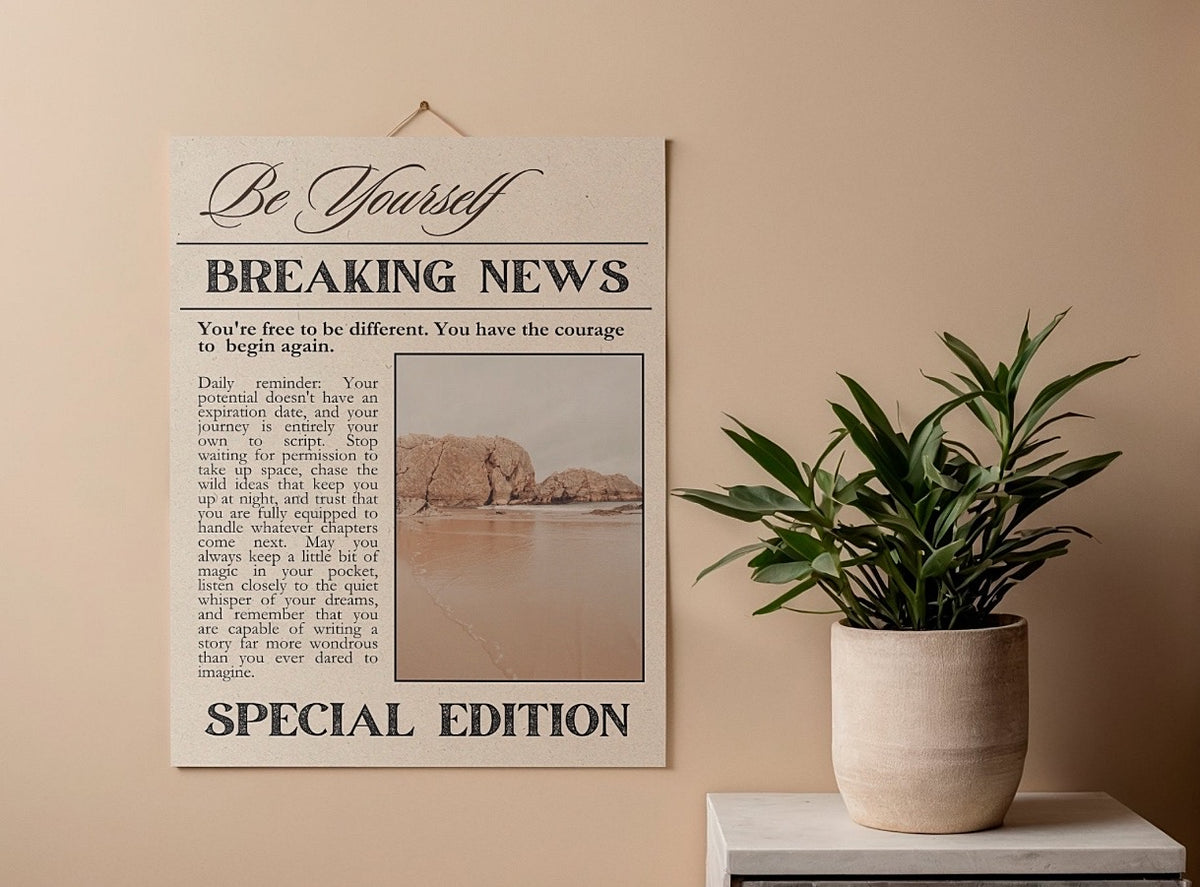 The Daily Reminder Vintage Newspaper Poster