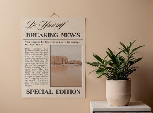 The Daily Reminder Vintage Newspaper Poster