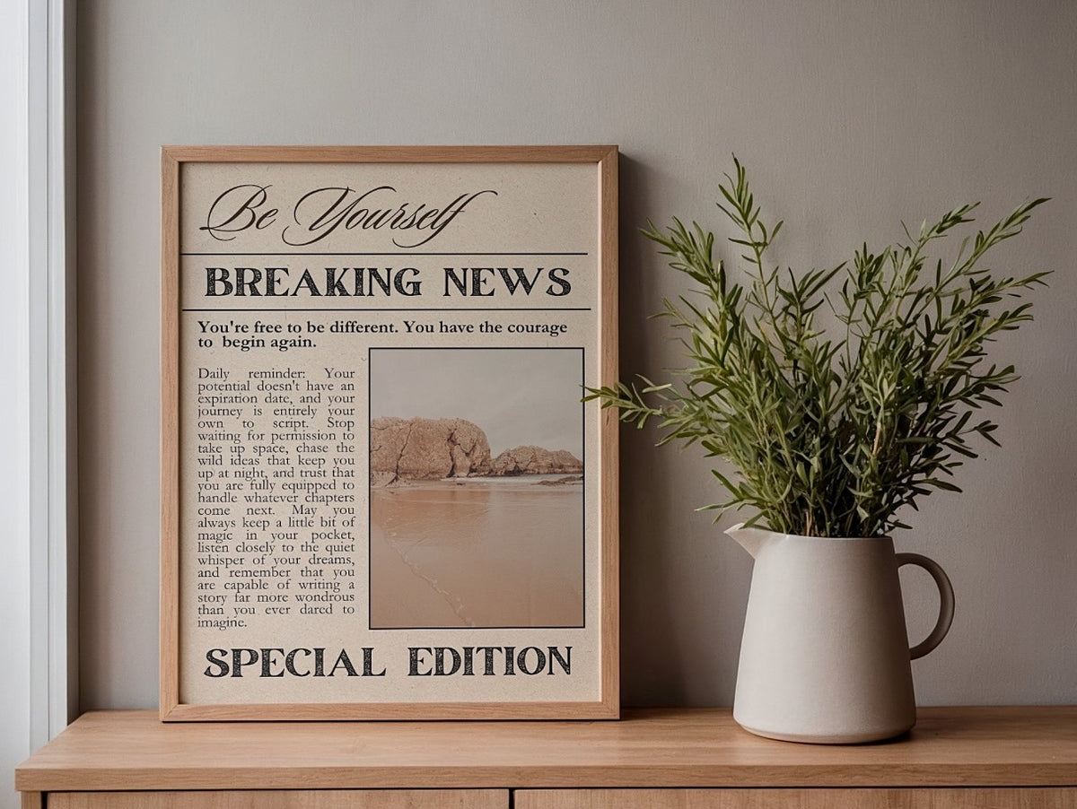 The Daily Reminder Vintage Newspaper Poster