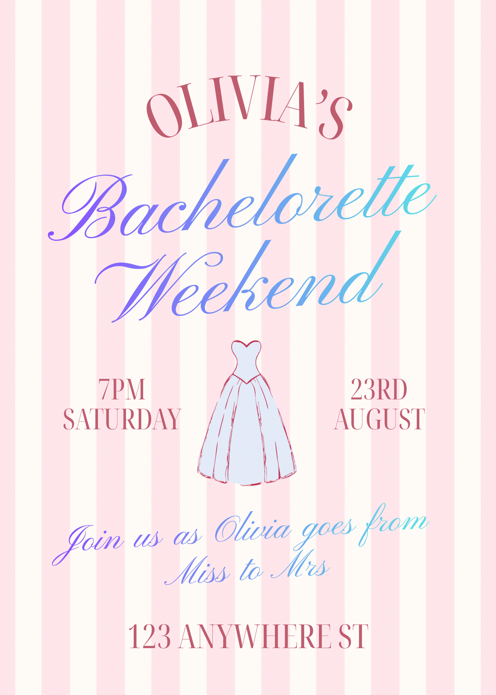 Timeless Bachelorette Weekend Invitation