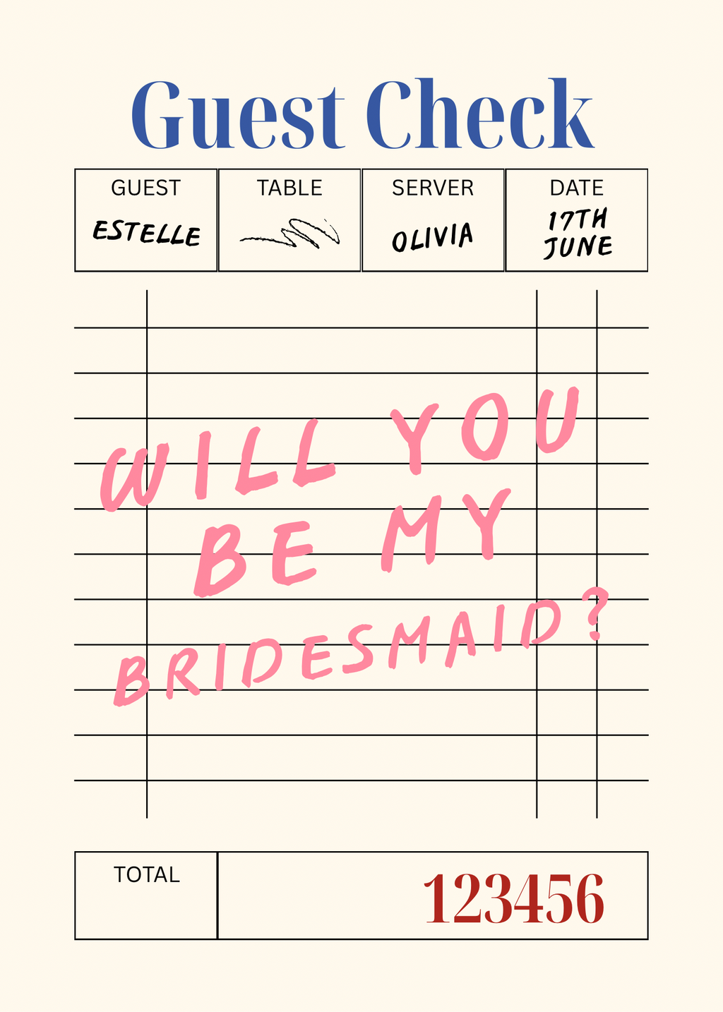 Will You Be My Bridesmaid? A Bridesmaid Correspondence